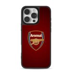 Arsenal FC cannon logo on maroon background Phone Case