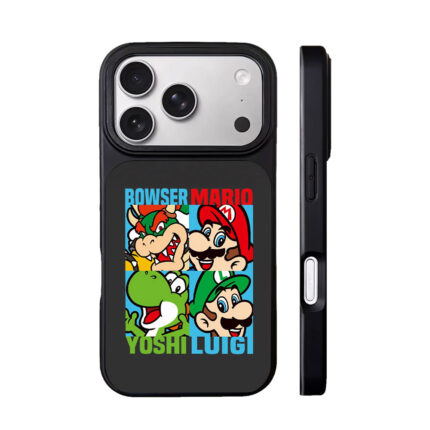 Bowser Mario Yoshi Luigi Super Mario 4 square art Phone Case