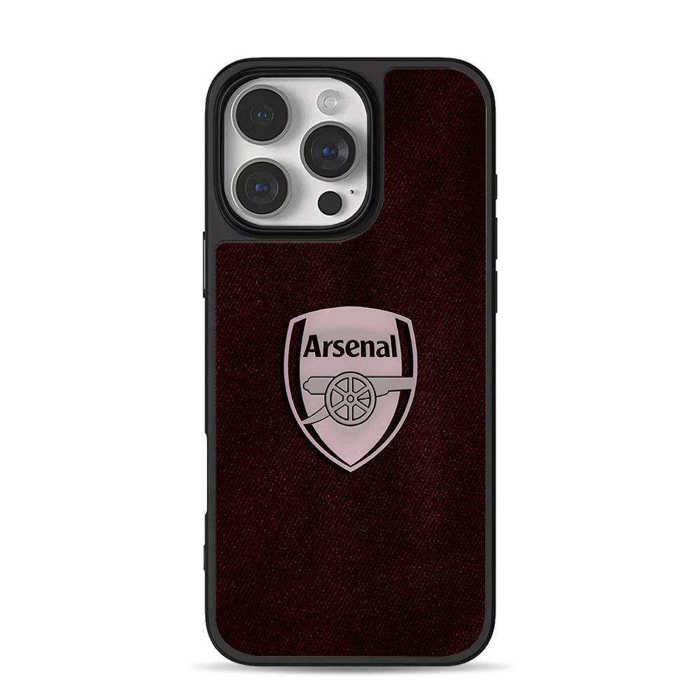 Arsenal FC cannon shield logo on deep burgundy fabric Phone Case Arsenal FC cannon shield logo on deep burgundy fabric Phone Case