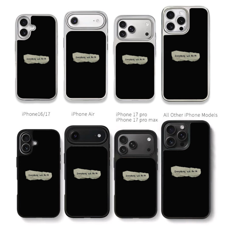 Everything will Be Ok note art Chris Brown Phone Case Black Electroplated Silver For Iphone 11 To 17