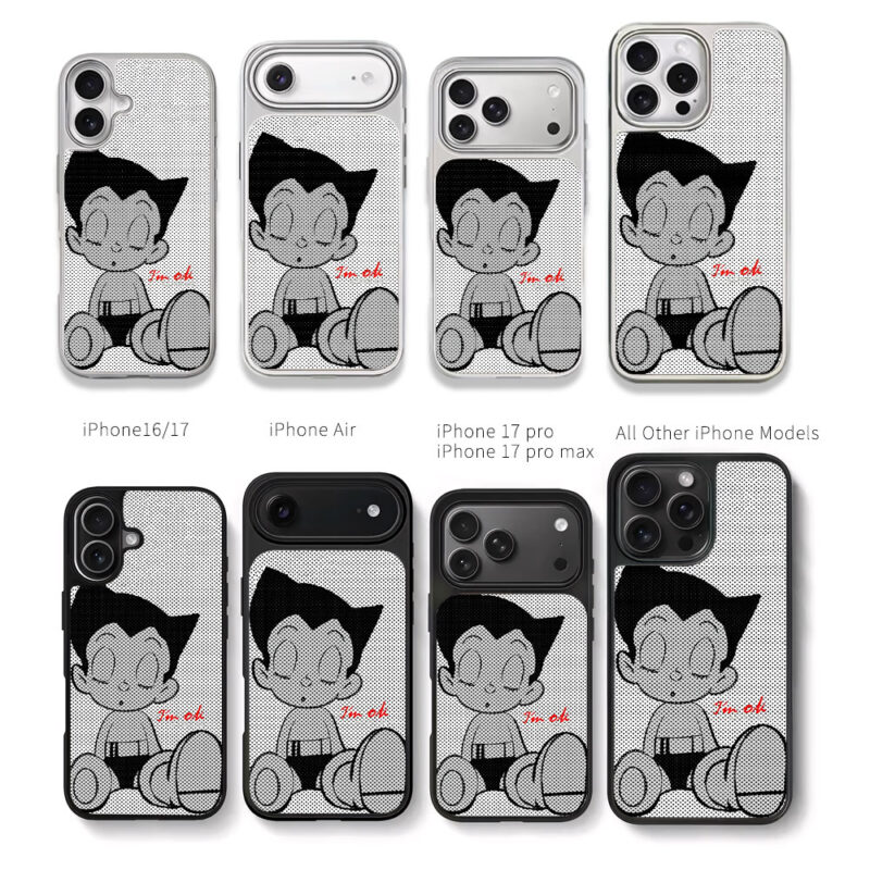 Sleepy Astro Boy Im ok print Chris Brown Phone Case Black Electroplated Silver For Iphone 11 To 17