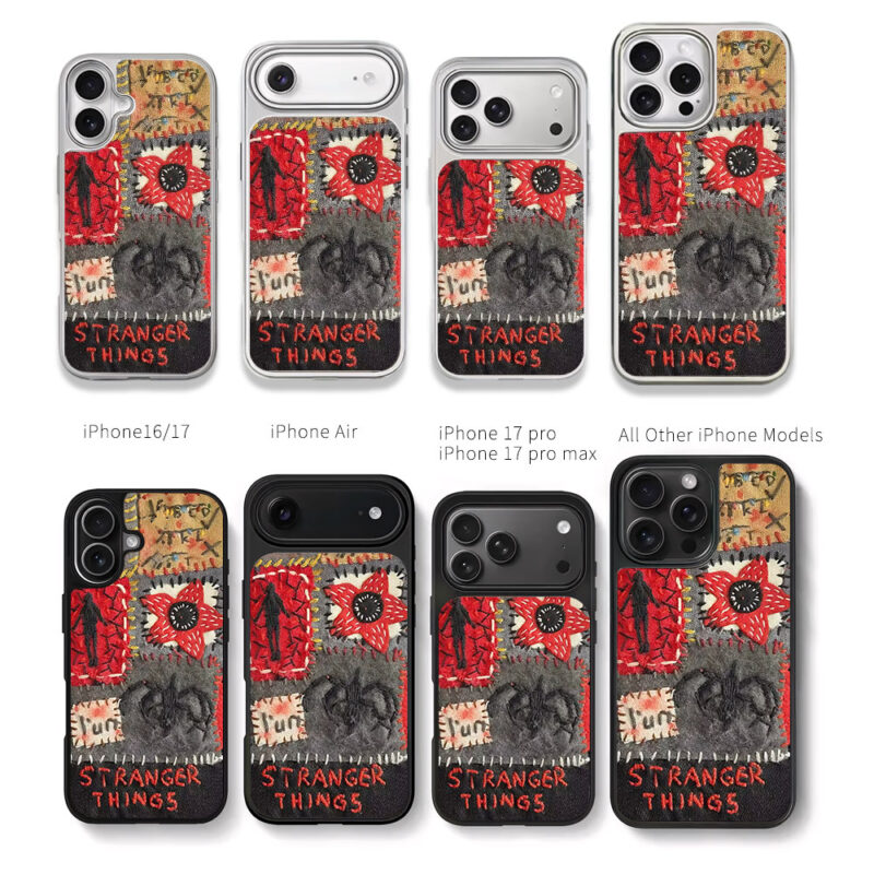Stranger Things demogorgon art Chris Brown Phone Case Black Electroplated Silver For Iphone 11 To 17