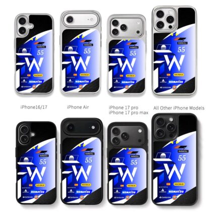 Carlos Sainz Jr F1 55 Williams Chris Brown Phone Case Black Electroplated Silver For Iphone 11 To 17