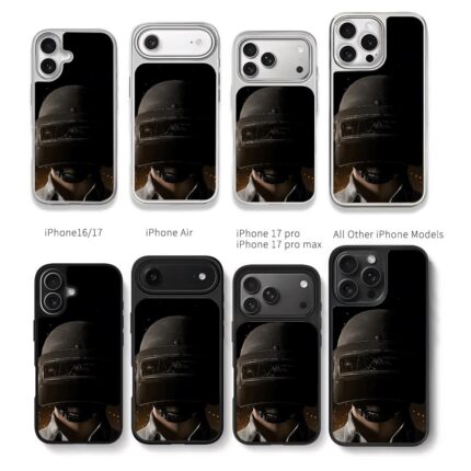 Damaged PUBG level 3 helmet soldier Chris Brown Phone Case Black Electroplated Silver For Iphone 11 To 17