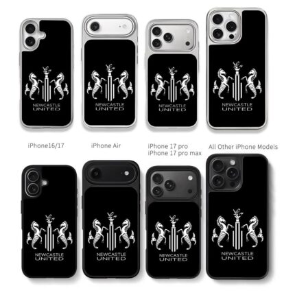 Newcastle United two seahorse logo Chris Brown Phone Case Black Electroplated Silver For Iphone 11 To 17