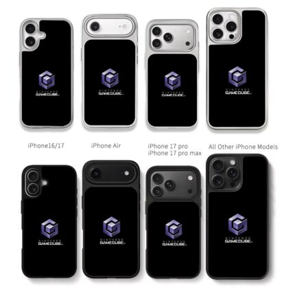 Nintendo GameCube purple 3D logo Chris Brown Phone Case Black Electroplated Silver For Iphone 11 To 17