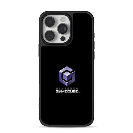 Nintendo GameCube purple 3D logo iPhone 16 Pro Max Black Case