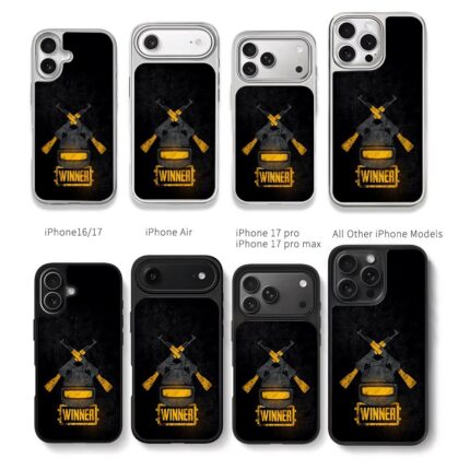 PUBG crossed rifles 3helmet winner Chris Brown Phone Case Black Electroplated Silver For Iphone 11 To 17
