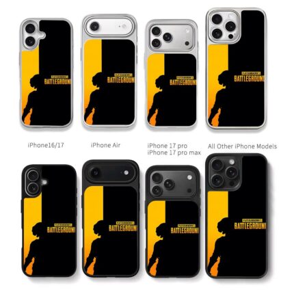 PUBG soldier silhouette game logo Chris Brown Phone Case Black Electroplated Silver For Iphone 11 To 17