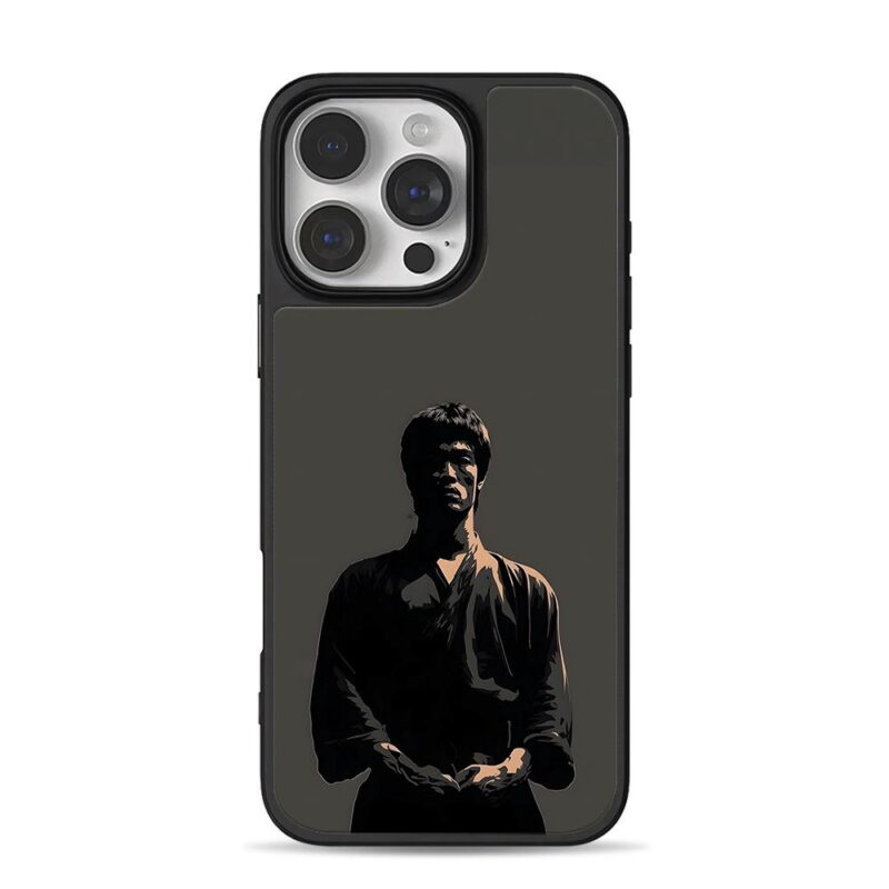 Stylized Bruce Lee martial portrait iPhone 16 Pro Max Black Case