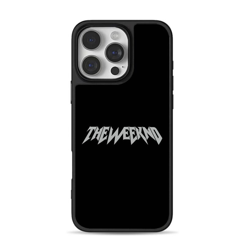 Stylized THE WEEKND text on black iPhone 16 Pro Max Black Case