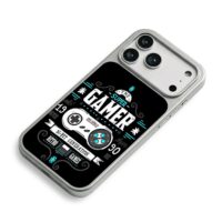 Super gamer retro game controller iPhone 17 Pro Max Electroplated Silver Case2