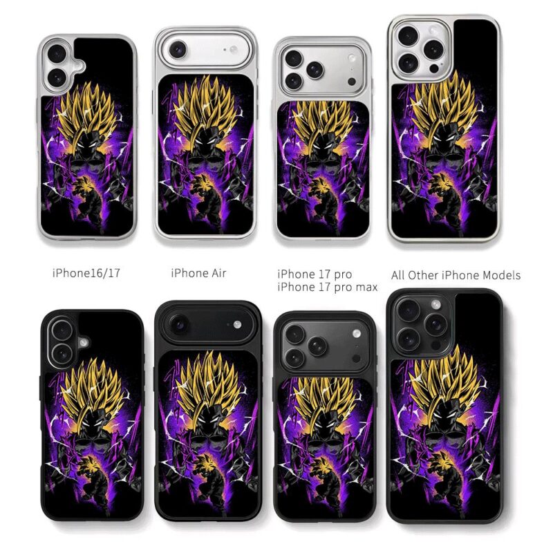 Super Saiyan Gohan DBZ purple art Chris Brown Phone Case Black Electroplated Silver For Iphone 11 To 17