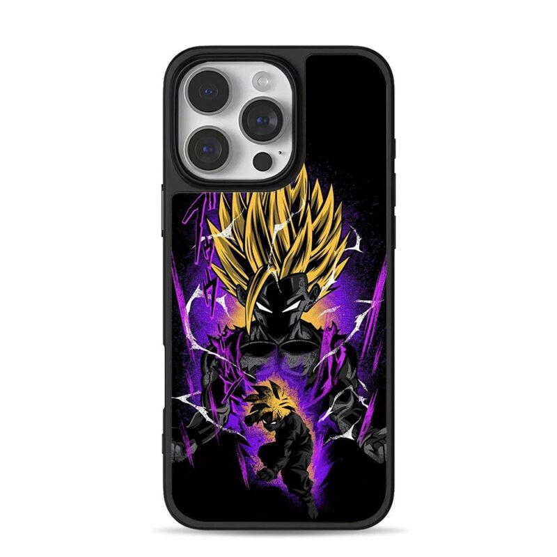 Super Saiyan Gohan DBZ purple art iPhone 16 Pro Max Black Case