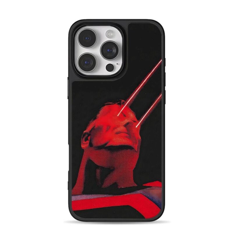 Superman with red laser eyes iPhone 16 Pro Max Black Case